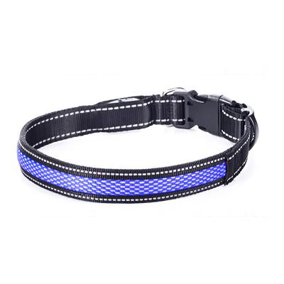 China Waterproof Padded Flashing Dog Training Lights USB Rechargeable Pet Puppy Nylon Led Collar And Leashes for sale