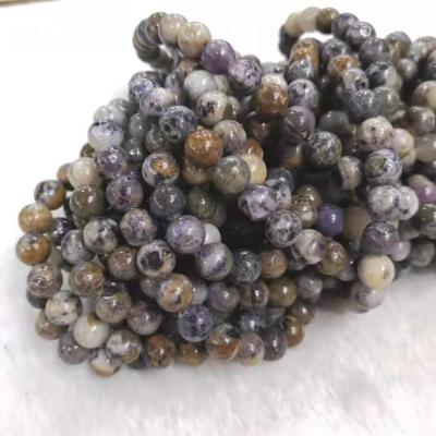 China Jewelry Making Natural Purple Dragon Jasper Energy Stone For Jewelry Making DIY Healing Power Around Loose Bead for sale