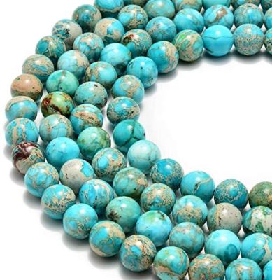 China DIY Jewelry Making Natural Genuine Sea Sediment Jasper, Imperial Jasper Loose Gemstone Beads For Jewelry Making Natural Material Dyed Color Non Fade for sale