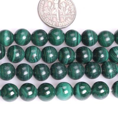 China Jewelry Making Wholesale Natural AAA Malachite Gemstone Loose Beads For Jewelry Making 4mm 6mm 8mm 10mm 12mm for sale