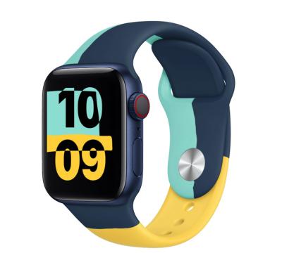 China Factory Price IP67 Waterproof Silicone Rubber Soft Strap For iWatch Strap For Apple Watch Band 6 Series for sale