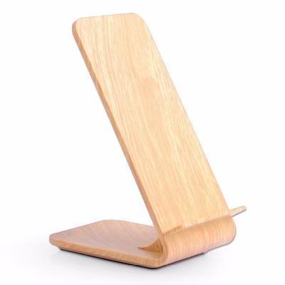 China Original Mobile Phone Nature Wooden Double Coils Design Fast Bracket Wireless Charger For iphone8/X/Samsung note5 note6 for sale