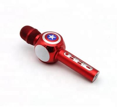 China Portable Handheld Microphone Captain America Home KTV Karaoke Microphone Karaoke Handheld Wireless Microphone for sale