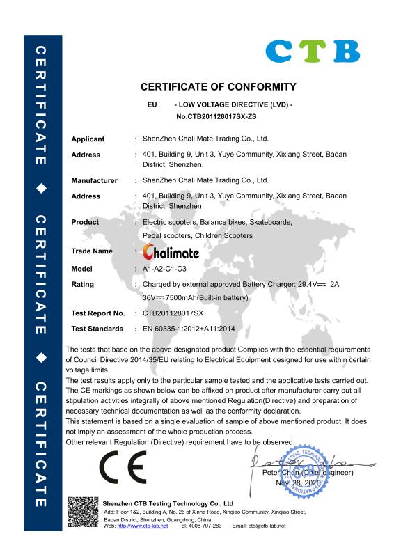 CE - Shenzhen Chali Mate Trading Co., Ltd.