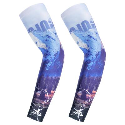 China Wholesale Breathable Heat Transfer Printing Arm Sleeves Sun Protective Quick Dry UV Protection Ice Silk Cooling Arm Sleeves for sale