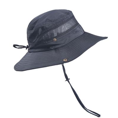 China 2021 Wholesale Factory Price Durable Polyester Fabric UPF 50+ Mesh Outdoor Sunscreen Bucket Hat Breathable For Men for sale