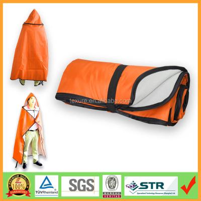 China Waterproof Hooded Stage Poncho Blanket with Waterproof Nylon Backing, Event Blanket for sale