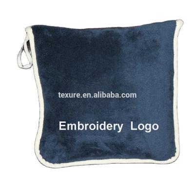 China Anti-pilling Embroidered Microfiber Fabric Travel Pillow Cover With Zipper Bag for sale