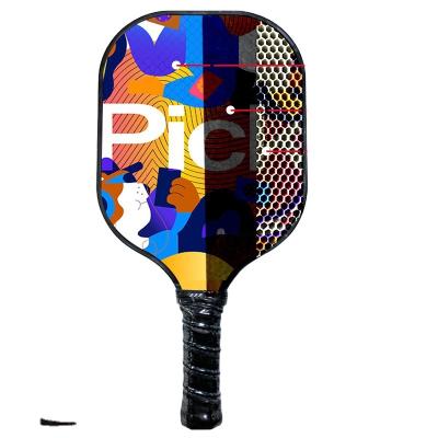 China Comfortable Body Outdoor Sport Grip Customized Logo Rachet PP Honeycomb Print Carbon Fiber UV Pickle Ball for sale