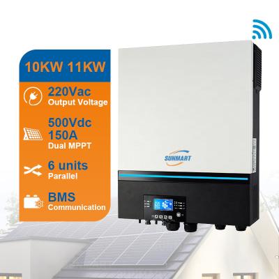 China Yes 3 Phase Inverter Frequency 11kw Solar Power Inverter Price List With Battery for sale