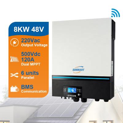 China Yes 8KW 48v Solar Hybrid Generator Inverter 7kw With Built-in WiFi Monitor for sale