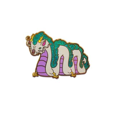 China Other wholesale custom dragon hard enamel pin glitter pin and lapel pin for sale