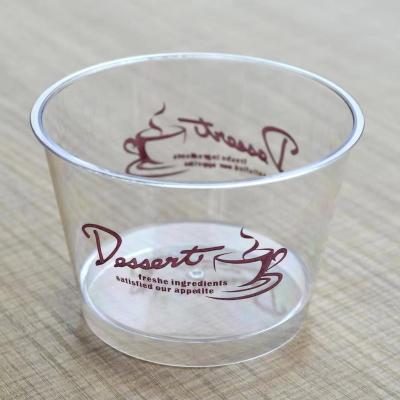 China 10 Years Manufacturer Single Wall OEM Recyclable Cups With Logo PS Clear Disposable Plastic Dessert Cups for sale