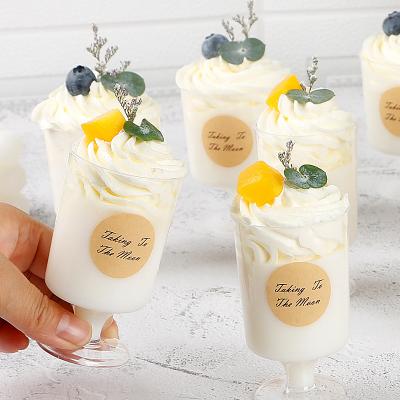 China High Base 100ml Single Wall Disposable Pudding Pudding Dessert Plastic Cup High Base Cup for sale