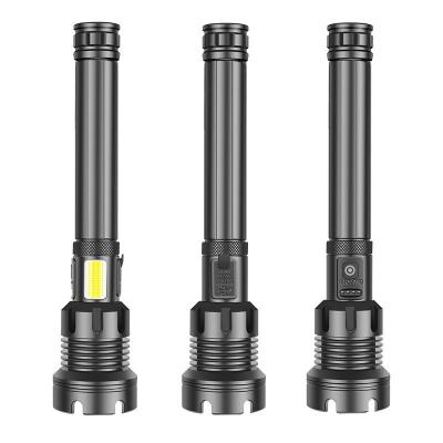 China Camping Hand Led 2500 Lumen XHP160+COB /XHP90 +COB Flashlights Torches 2*26650 Lithium Cell USB Charging Lightweight Flashlight for sale