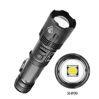 China Camping Fire Flashlights 1800 Lumen XHP99/XHP70 26650/18650 Lithium USB Cell Charging Zoom Torches Telescopic Flashlight for sale