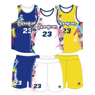 China Breathable Mens Custom Reversible Youth Set Basketball Jersey Basketball Uniform Wear For Sports for sale