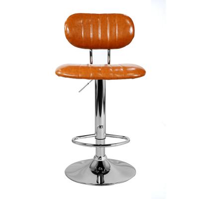 China Eco-friendly Modern Factory Swivel Hight Adjustable Legs Low Back Bar Stool Chair With PU Leather for sale