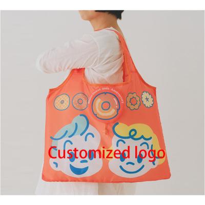 China High quality Japan style custom made eco recycle nylon foldable bag polyester folding grocery bagHot sale reusable shopping products for sale