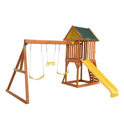 China Easily Assembled Swing and Slide for Sale Yellow Kids Swing and Swing Wooden Kids Swing and Slide for sale