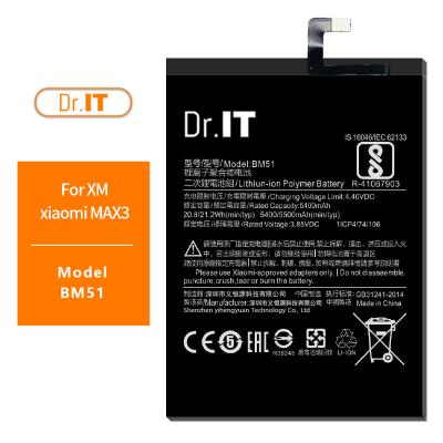 China Mobile phone Dr. IT 3.85v 5400mAh lithium iron for XM battery Xiaomi MAX3 battery pack BM51 for sale