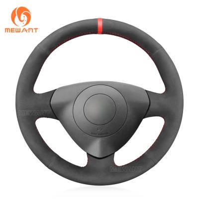 China Cosida a mano de la cubierta del volante de suede negro completo para Alfa Romeo 147 156 Crosswagon 2003-2007 en venta