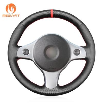 China Handnaaien Zwart PU Lederauto Accessoires Bescherming van het stuurwiel voor Alfa Romeo 159 2007 Te koop