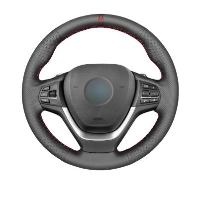 China BMW X3 F25 X4 F26 Car Fitment PU Leather Customized Hollow Strip Steering Wheel Cover for sale