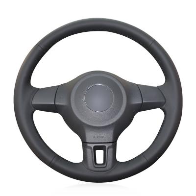 China VW Polo Sagitar Bora Santana Jetta 3-Spoke Wheel PU Leather Steering Cover 2009-2012 for sale