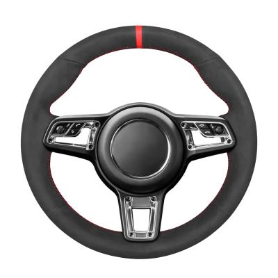 China Material Type Suede Full Suede Steering Wheel Cover for Porsche Macan Colors Black for sale