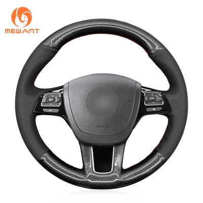 China Volkswagen VW Touareg 7P 2010-2018 3-Spoke Steering Wheel Cover in Black Carbon Fiber for sale