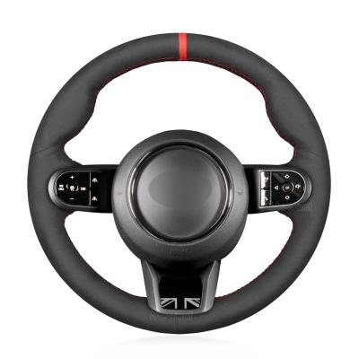 China 2019- Mini F54 F56 F57 LCI 2 JCW Clubman Black Suede Steering Wheel Cover Feel Comfortable for sale