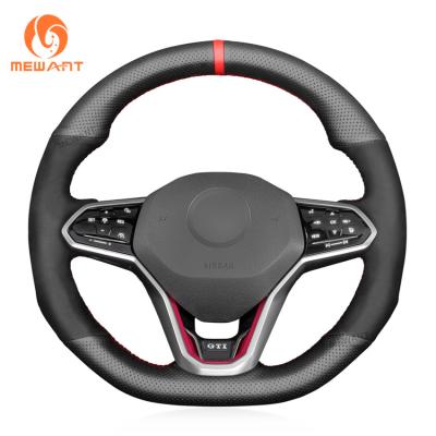 China VW Golf 8 MK8 GTI Golf GTE GTD 2020-2021 3-Speken-Rad PU-Leder Weichsuede Lenkrad Abdeckung zu verkaufen