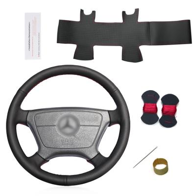 China Hand Sewing Steering Wheel Cover for Mercedes Benz E-Class W210 E 200 240 280 320 1995-2002 W140 S320 350 420 for sale