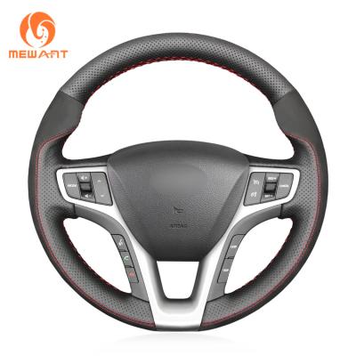 Chine Couverture de volant en cuir suède cousu à la main pour Hyundai I40 2011-2019 en rouge à vendre