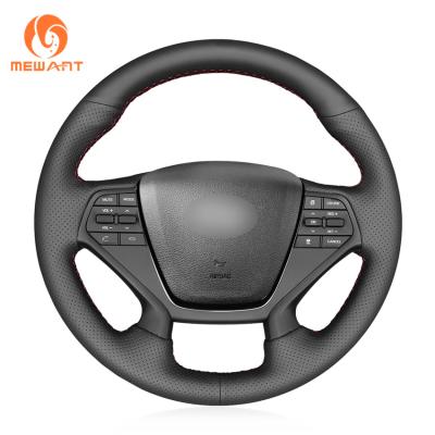 China Hyundai 9 2015 2016 2017 Country Whole Steering Wheel Cover with Dark Grey Stitching for sale