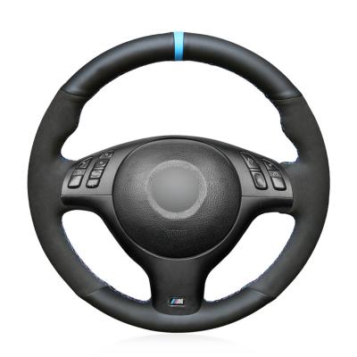 Cina Copertura del volante fai da te in suede nero per BMW E46 E39 330i 540i 525i 530i 330Ci M3 in vendita