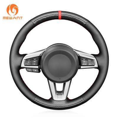 Chine Couverture de volant personnalisée en suède noir et en fibre de carbone brillante pour Mazda MX-5 2016-2019 à vendre