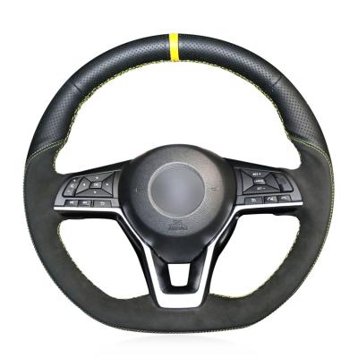 China Custom Red Thread Suede Steering Wheel Cover voor Nissan X-Trail 2017-2019 Qashqai 2018 Te koop