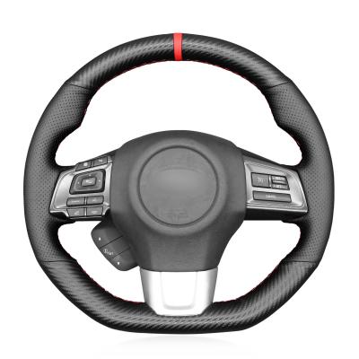 China Best Selling Car Accessories Carbon Fiber Leather Car Steering Wheel Cover for Subaru WRX 2015-2021 Impreza Outback BMW Porsche for sale