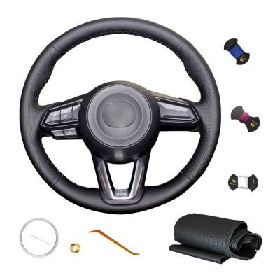 China Mewant Custom Hand Sewing Artificial Leather Steering Wheel Cover for Mazda 3 Mazda 2 5 6 Axela Atenza CX3 CX5 CX7 CX9 RX8 MX-5 for sale