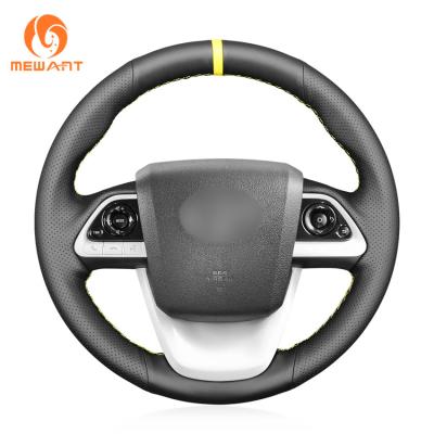 China MewANT Regalo de Natal Volante-Cobre Para Toyota Prius 4 Prime Mirai Volante de Carro Sob Bottom Cover Couro à venda