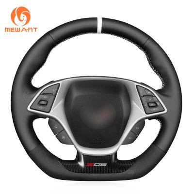 China Hand Stitching Leather Suede Steering Wheel Cover for Chevrolet Corvette C7 2015 2016 2017 2018 2019 2020 for sale