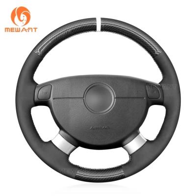 China Black Carbon Fibre Suede Custom Steering Wheel Cover for Chevrolet Lova Aveo  Excelle Daewoo Gentra Lacetti Ravon Nexia R3 for sale