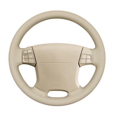 China Accesorios para automóviles Capa del volante de cuero genuino con punto de mano para Volvo S80 XC70 V70 2006 2007 2008 2009 en venta