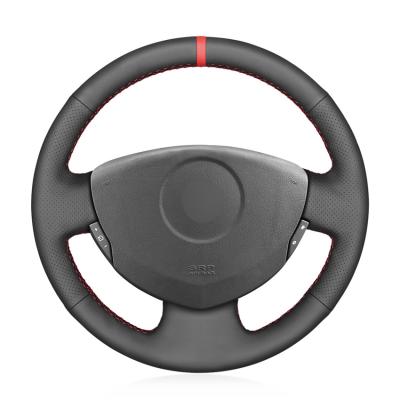 China Cosida a mano de cuero artificial Marcador rojo tapa del volante para Renault Clio 2 2001-2005 Dacia Sandero 2008-2012 en venta