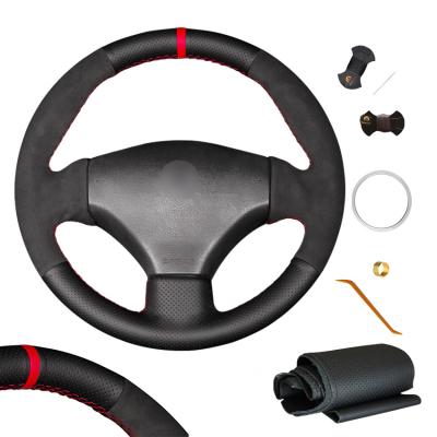 China Echtes Leder Suede Schwarz Einzigartiges Design Weiches Lenkrad Deckel Für Peugeot 206 1998 1999 2000 2001 2002 2003 2004 2005 zu verkaufen