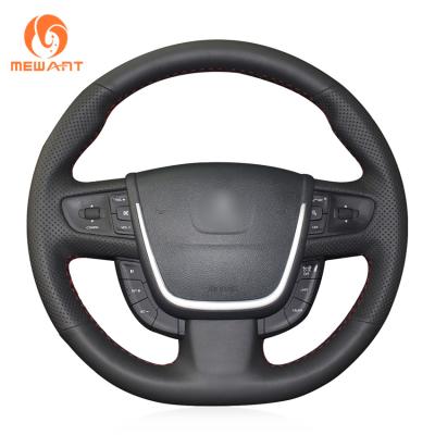 Chine Couverture du volant en cuir artificiel noir cousu à la main avec fil rouge pour Peugeot 508 508 SW 2011-2018 à vendre