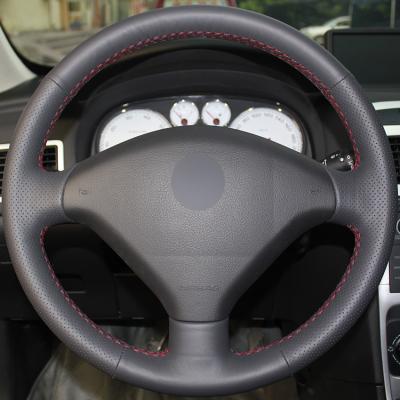 China Capacitación 100% ajustable con costura a mano de cuero artificial para el volante para Peugeot 307 2001-2008 307 SW 2005-2008 en venta