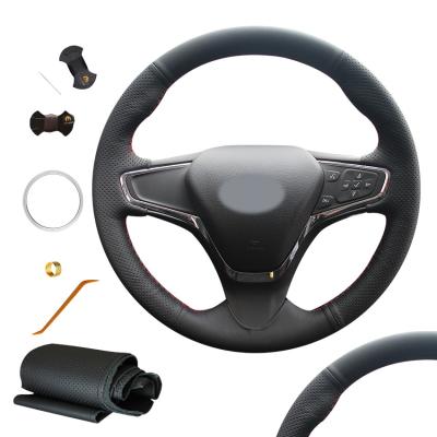 China Car Interior Accessories Genuine Leather Black Custom DIY Steering Wheel Cover For Chevrolet Cruze 2015 Volt 2016 2017 for sale